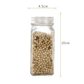 Durable Glass Spice Jars with Spice Labels, 4 Ounce Empty Square Spice Bottles - Shaker Lids and Airtight Metal Lids